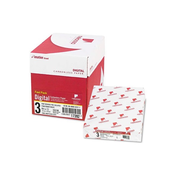 Nekoosa Coated Products Nekoosa Fast Pack Digital Carbonless Paper - NEK - 8-1/2 x 11 - Pink/Canary/White - 2500 Sheets 17392 - main